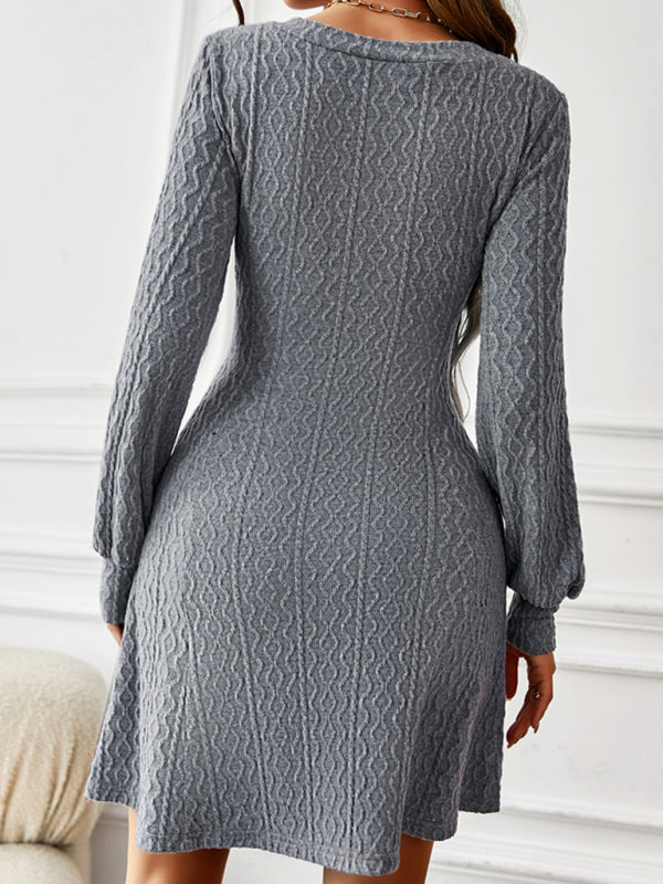 Womens Temperament V Neck Sweater Dress SIZE S-XL