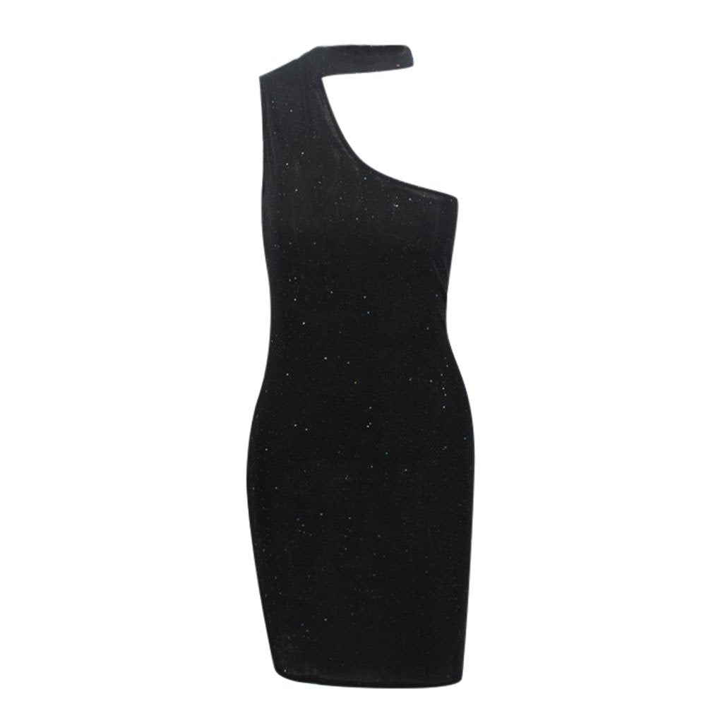 Womens Sexy Glitter Open Back Bandage Bodycon Dress SIZE S-XL