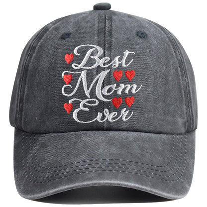 Best Mom Ever Hat for Women, Adjustable Embroidered Wash Cotton Mama Birthday Baseball Cap