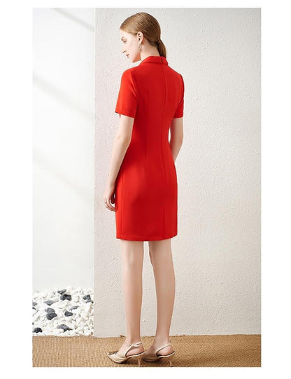 V-neck Faux Wrap Mini Dress