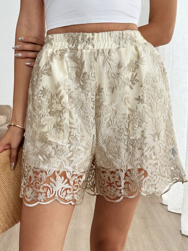 Casual Color Block High Waist Straight Pants Shorts