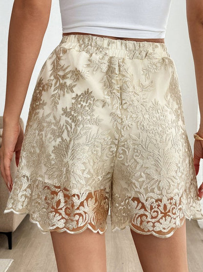 Casual Color Block High Waist Straight Pants Shorts