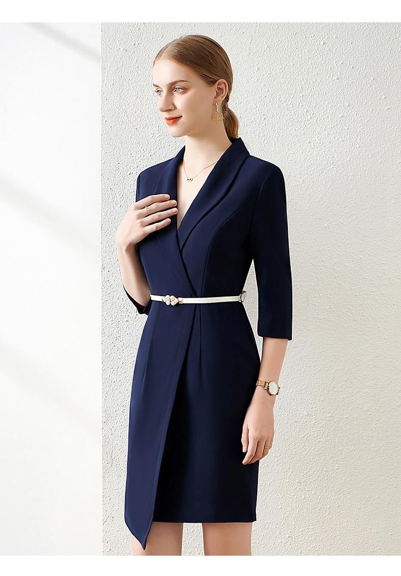 V-neck Faux Wrap Mini Dress