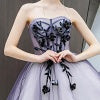 Purple Short Puffy Tulle Wedding Bridesmaid Dress