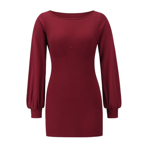 Women's Sexy Casual Long Sleeve Short Mini Dress SIZE S-2XL
