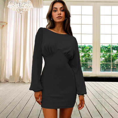 Women's Sexy Casual Long Sleeve Short Mini Dress SIZE S-2XL