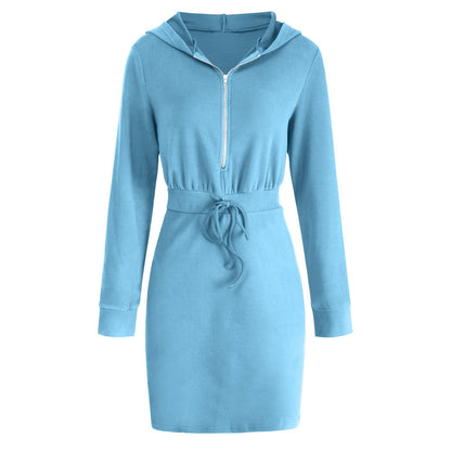 Womens Long Sleeve Cotton Slim Fit Midi Hoodie Dress Size S-XL