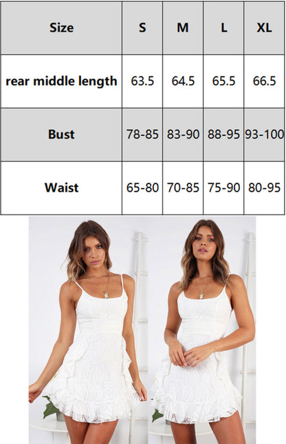 Womens Fashion Ruffle Sling Midi Dress SIZE S-XL
