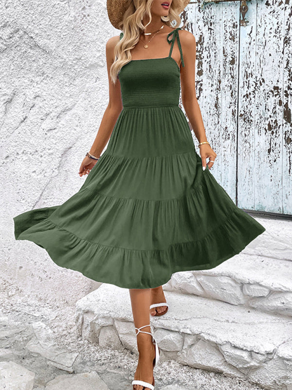 Womens Backless Solid Color Camisole Sexy Dress SIZE S-XL